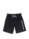 Emporio Armani Logo-Print Swim Shorts — Black