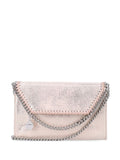 Stella McCartney Chain-Trimmed Metallic Clutch — Pink