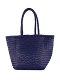 Dragon Diffusion Woven Straw Tote Bag — Navy