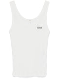Chloé Logo-Embroidered Tank Top — White
