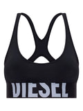 Diesel Logo Racerback Sports Bra — Black
