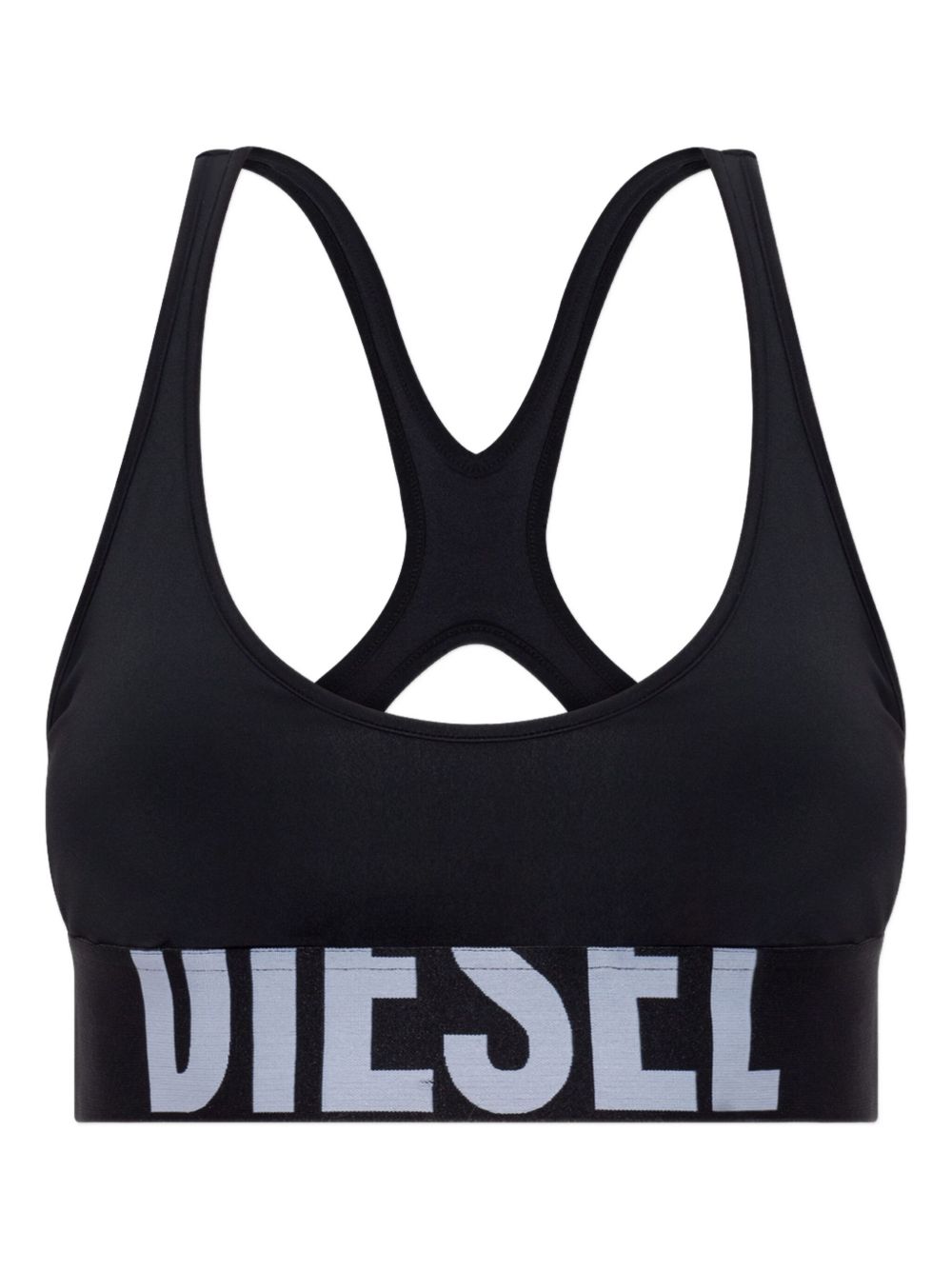 Diesel Logo Racerback Sports Bra — Black