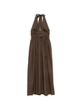 MATTEAU Halter Linen Dress — Taupe