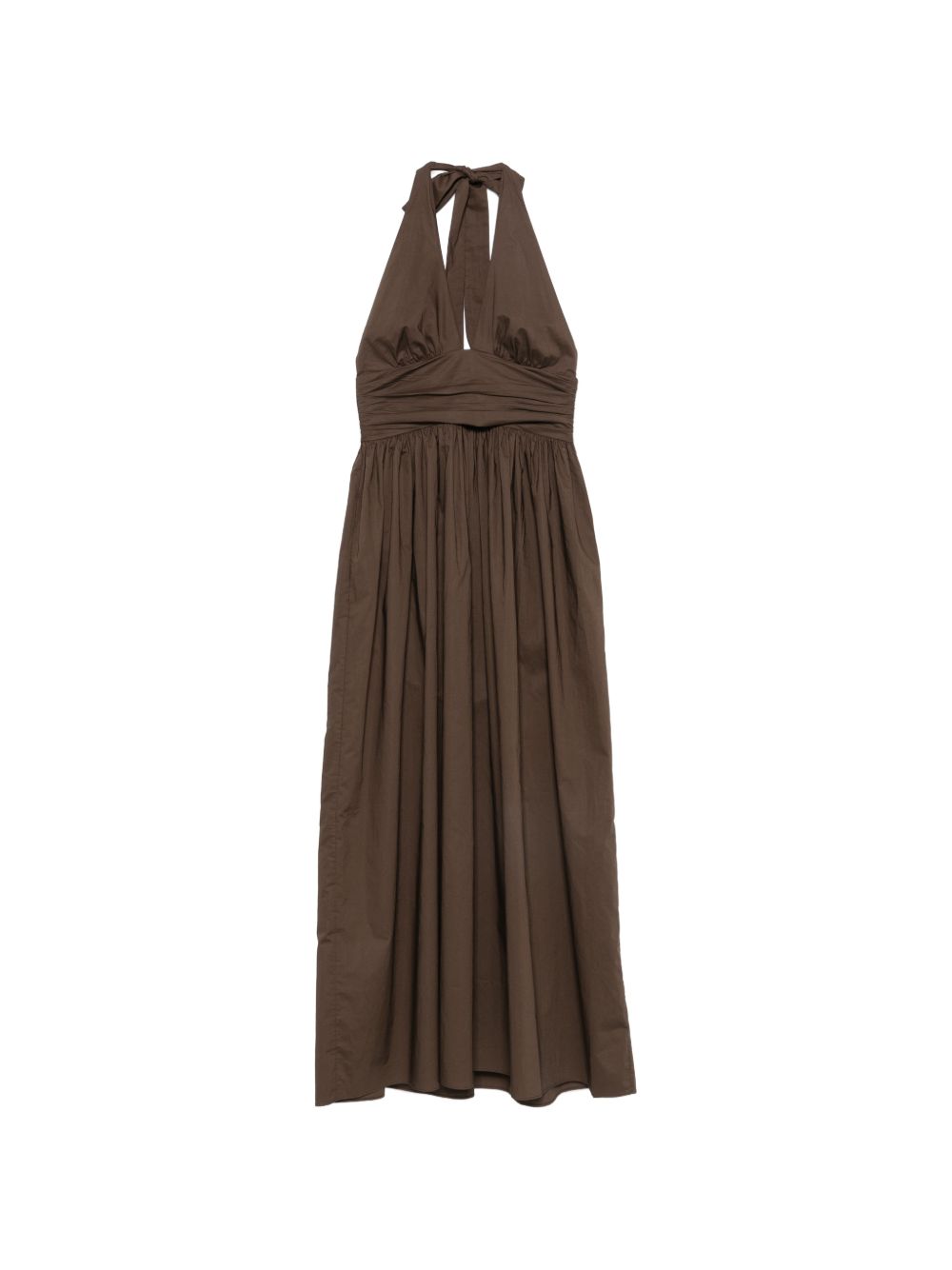 MATTEAU Halter Linen Dress — Taupe
