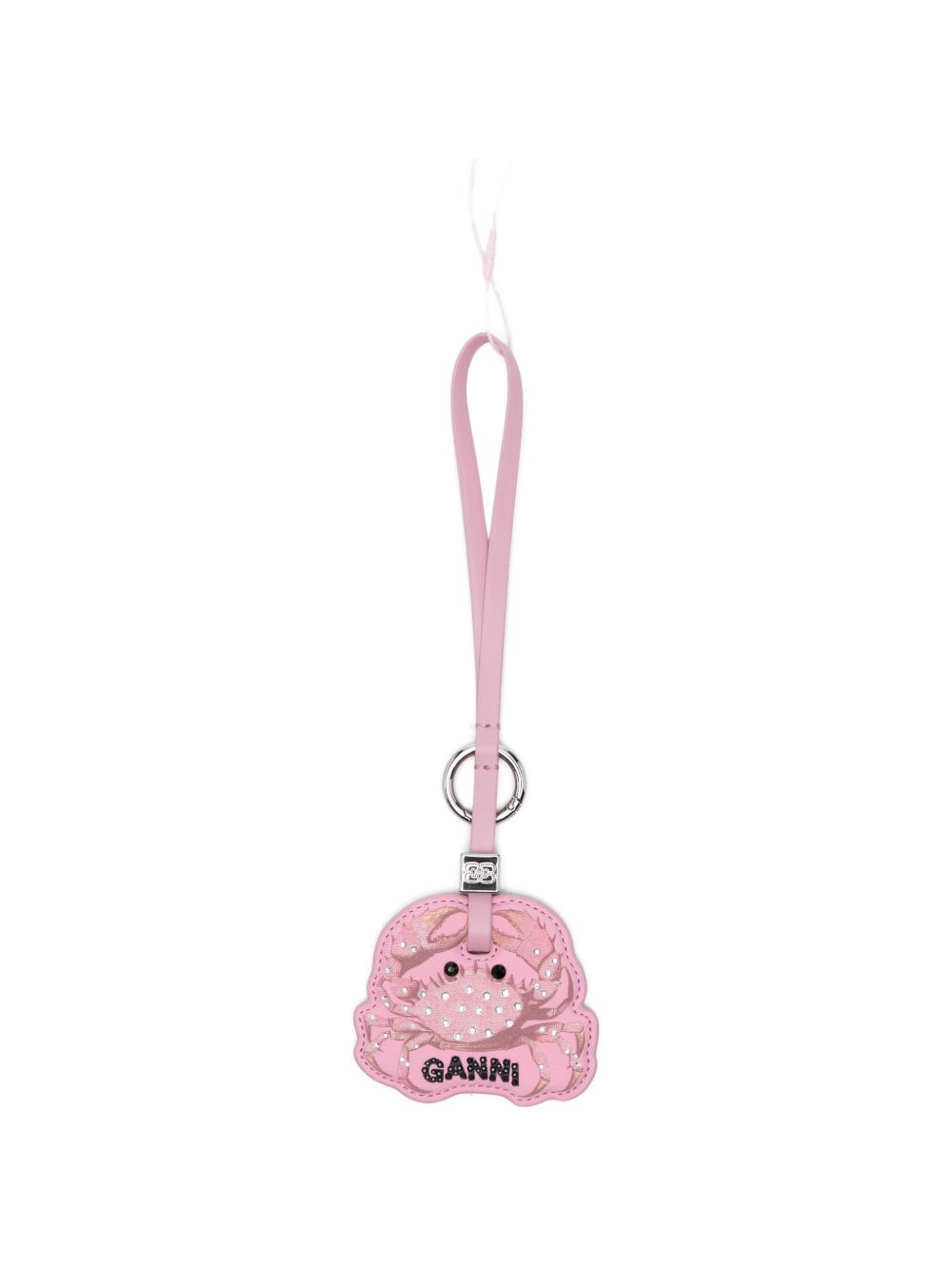 Ganni Crab-Shaped Crystal-Embellished Coin Purse — Pink