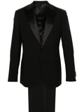 Giorgio Armani Virgin Wool Textured Tuxedo — Black