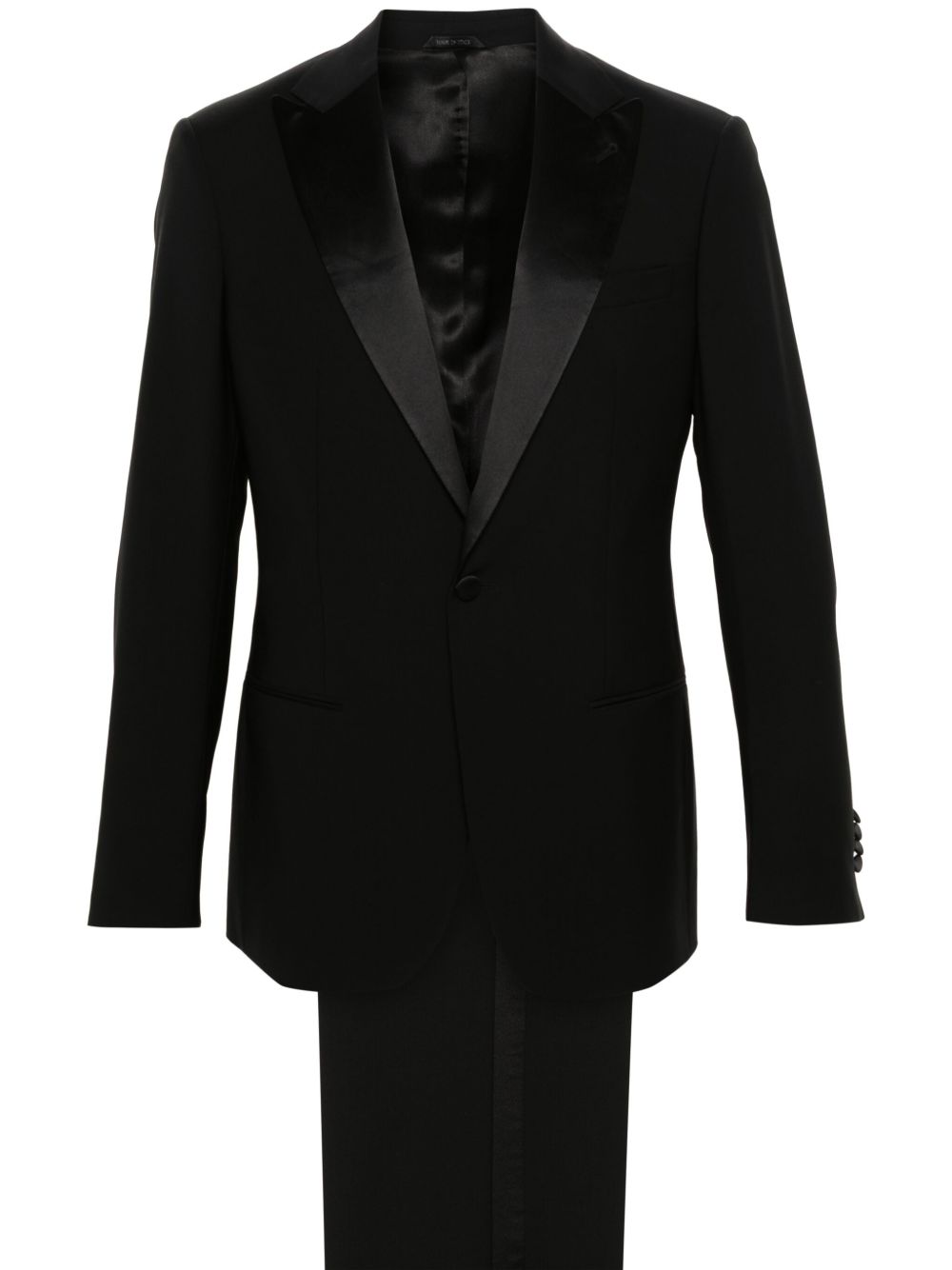 Giorgio Armani Virgin Wool Textured Tuxedo — Black