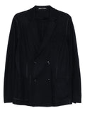 Giorgio Armani Cashmere Double-Breasted Blazer — Black