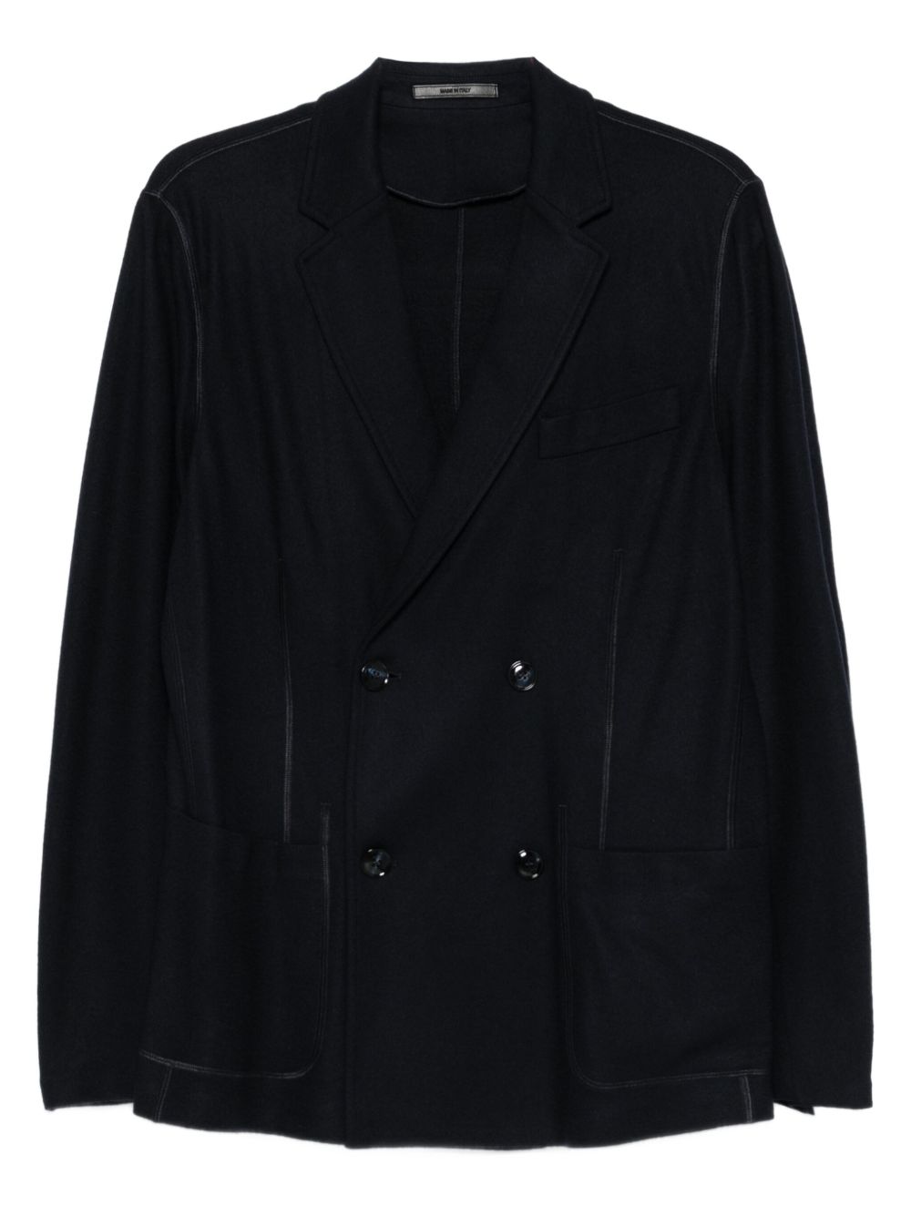 Giorgio Armani Cashmere Double-Breasted Blazer — Black