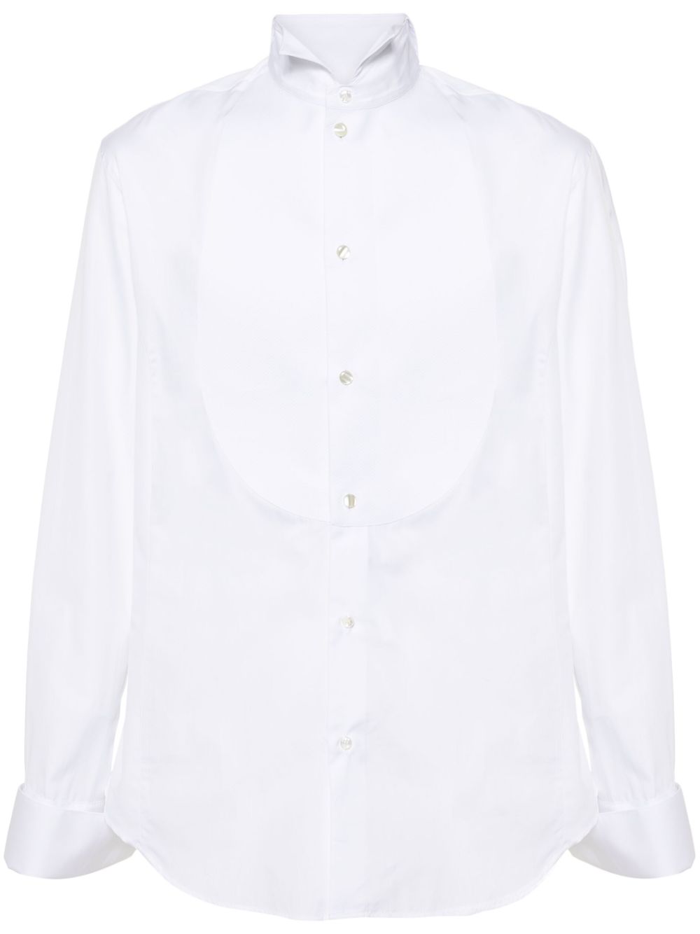 Giorgio Armani Diamond-Pattern Poplin Shirt — White