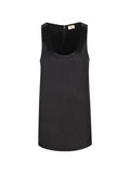 Saint Laurent Pleated Satin Dress — Black