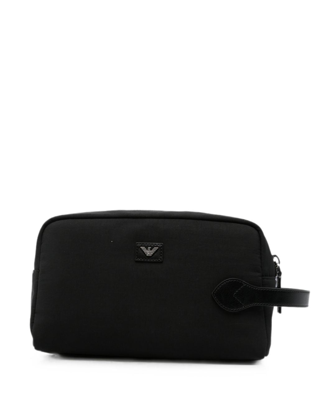 Emporio Armani Logo Plaque Clutch — Black