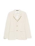 EMPORIO ARMANI EXCLUSIVE Crinkled Finish Notched Lapel Blazer — Beige
