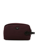 Emporio Armani Logo-Plaque Nylon Clutch — Burgundy