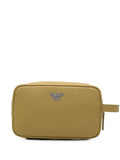 Emporio Armani Logo Textured Clutch — Olive