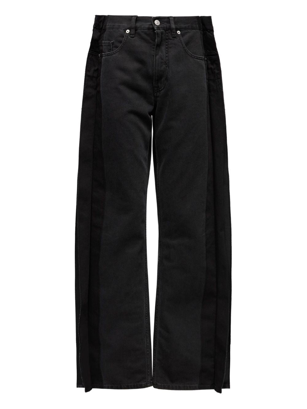 MM6 Maison Margiela Split-Leg Straight Jeans — Black