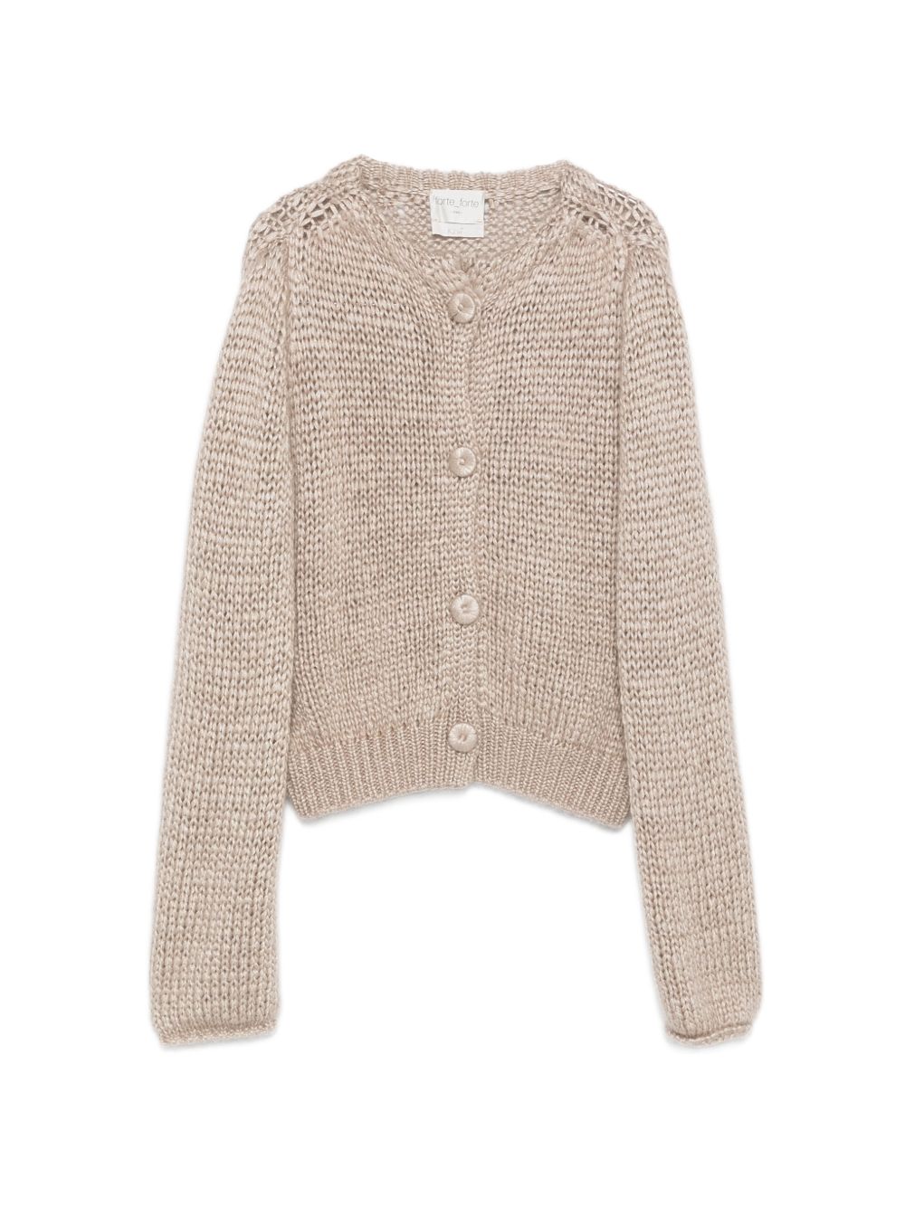 Forte Forte Chunky Knit Cashmere Blend Cardigan — Beige