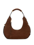 Moschino Suede Shoulder Bag — Brown