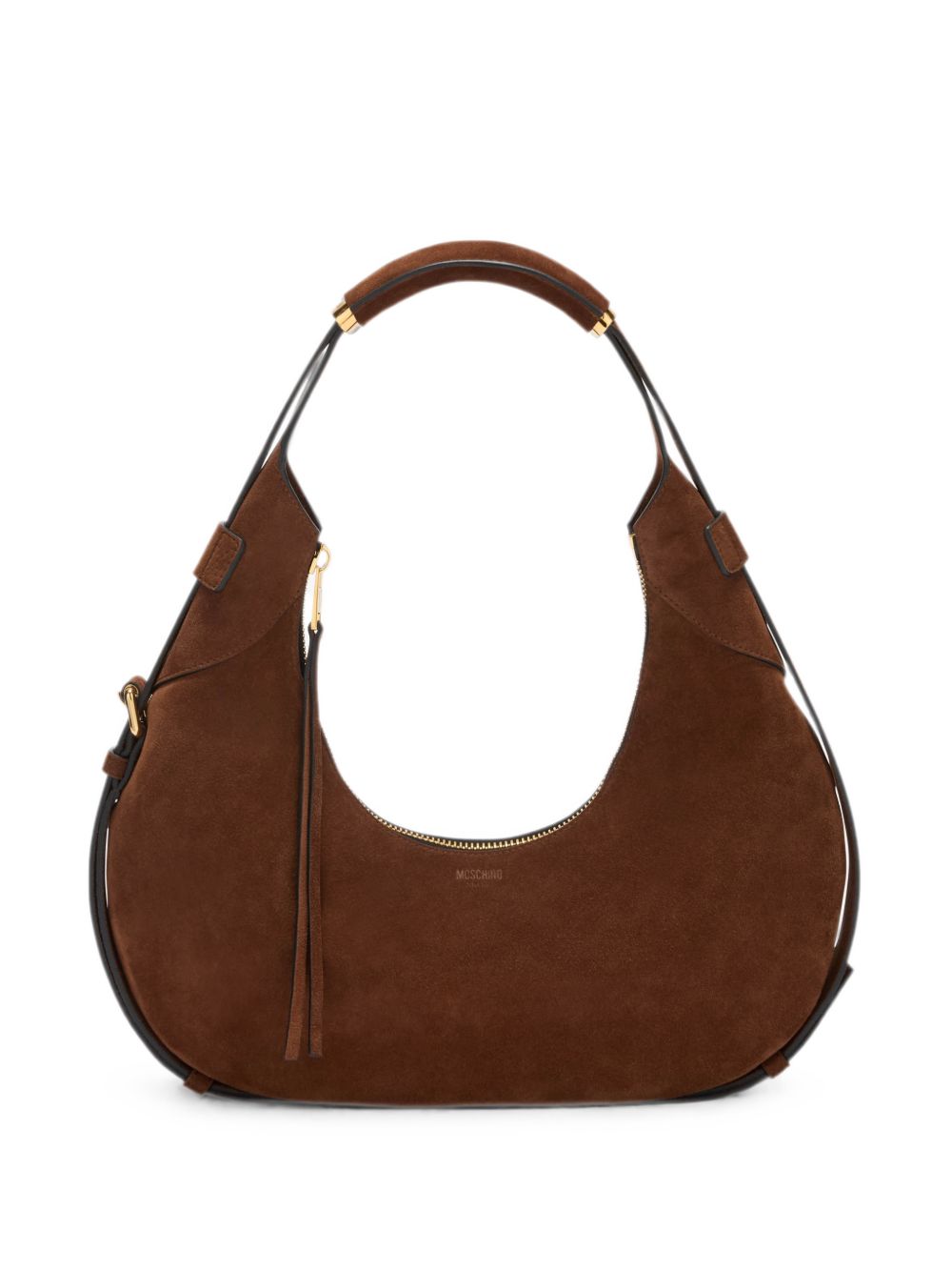 Moschino Suede Shoulder Bag — Brown