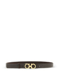 Ferragamo Gancini Buckle Leather Belt — Brown