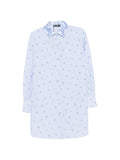 Ermanno Scervino Striped Lace-Collar Cotton Shirt — Light blue
