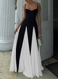 Unique Sweetheart A-Line Floor-Length Chiffon/Elastic Satin Prom Dresses