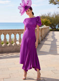 Flower(s) Short Sleeves Pleated A-Line Stretch Chiffon Mother Of The Bride Dresses