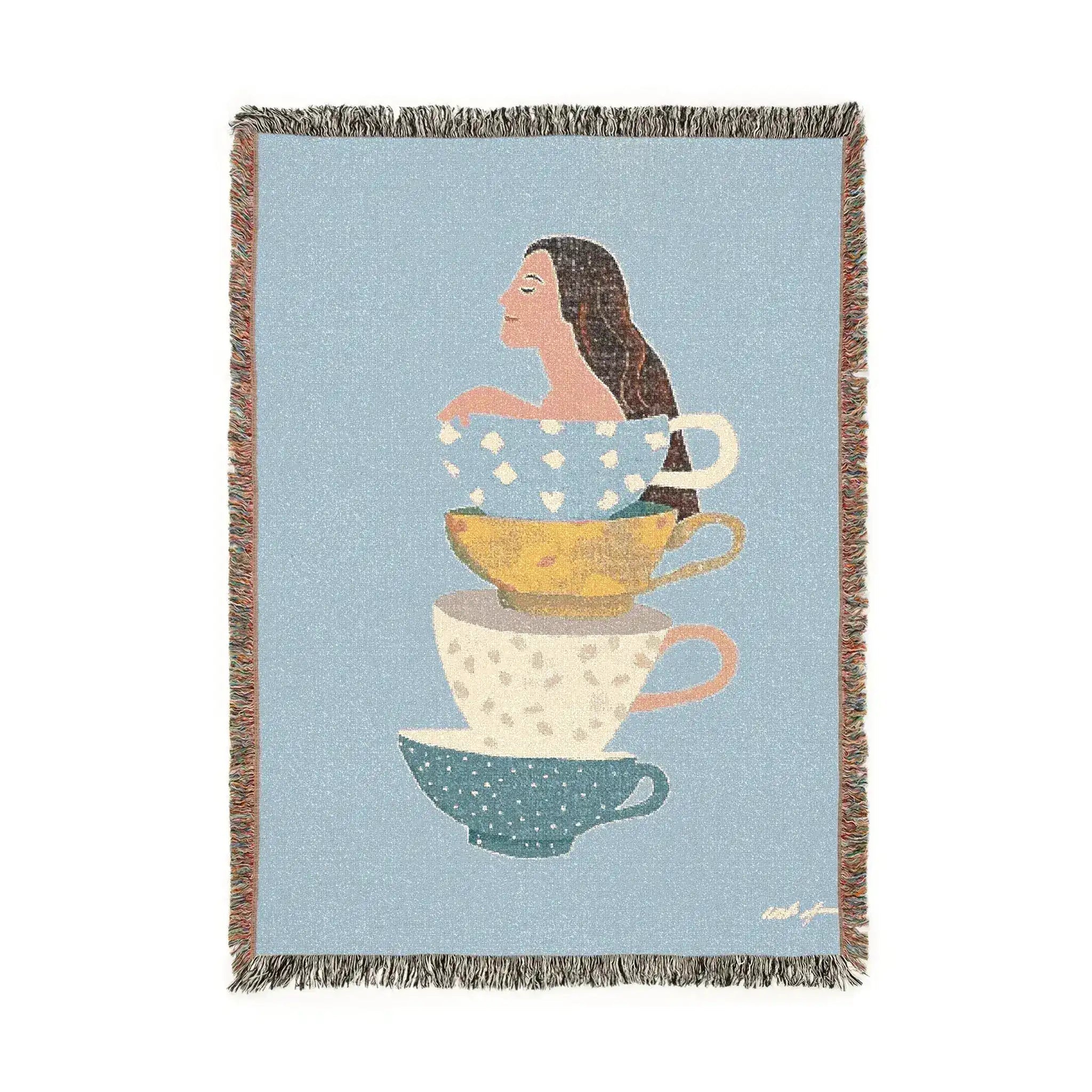 Tea Cup Daydream Woven Blanket