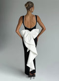 Sheath/Column Square Neckline Sleeveless Ankle-Length Elastic Satin Evening Dresses With Bow(s)/Beading