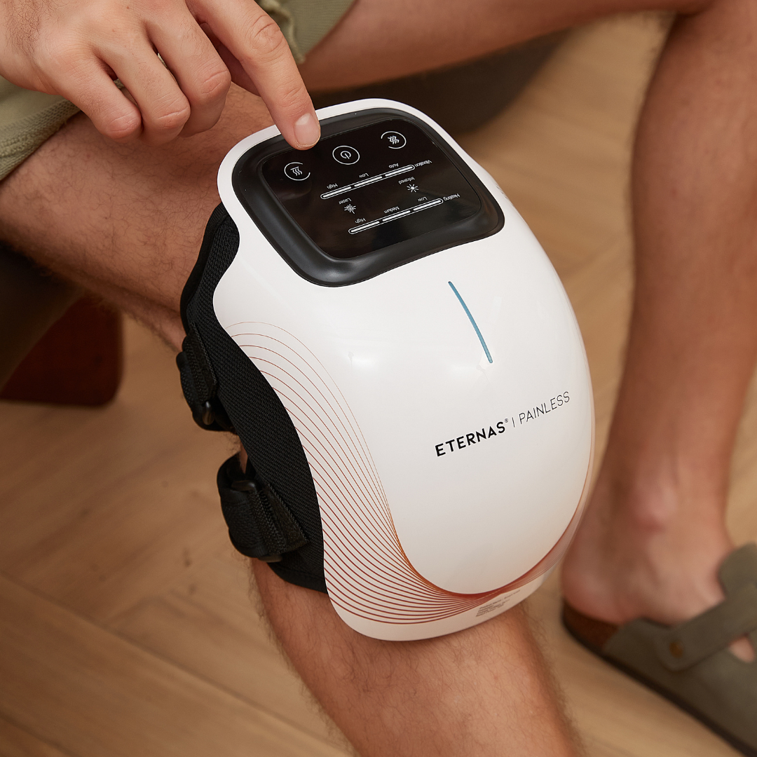 Masajeador de Rodilla Inalámbrico | Alivio del Dolor Articular por Infrarrojos, Calor, Láser y Vibración