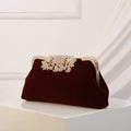 Velour Event/Party Clutches & Bags With Rhinestone/Lmitation Pearl