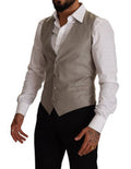Men's Beige Wool Single Breasted Waistcoat Vest Virgin Clothing
