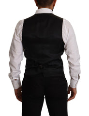 Men's Blue Striped Wool Stretch Waistcoat Vest Virgin Clothing