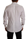 Men's White Gold Cotton Slim Fit Dress Formal Shirt
