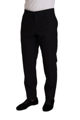 Men's Blue Wool Silk Formal Trouser Dress Pants Virgin