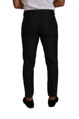 Men's Gray Check Wool Formal Trouser Dress Pants Virgin