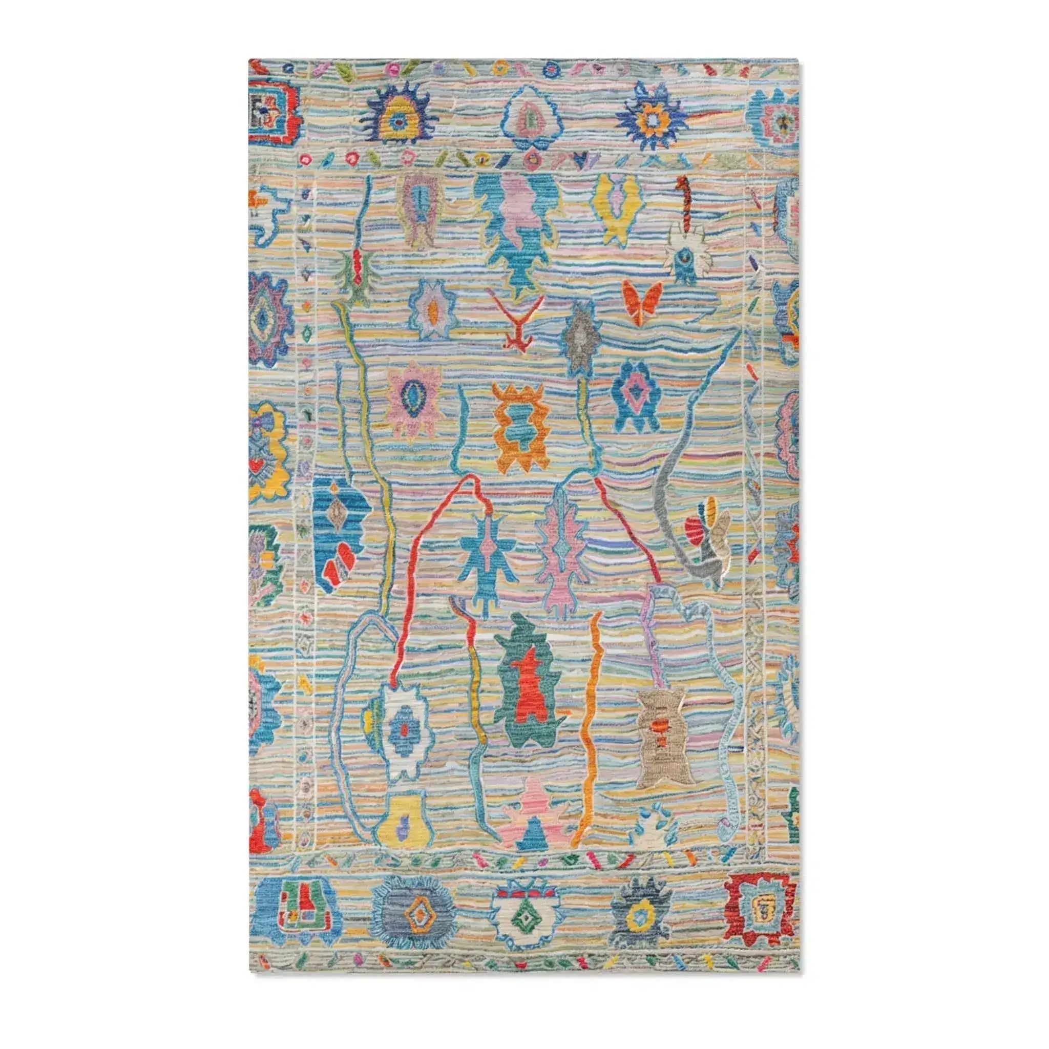 Multicolor Abstract Tribal Pattern Accent Rug