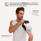 Masajeador de Rodilla Inalámbrico | Alivio del Dolor Articular por Infrarrojos, Calor, Láser y Vibración