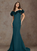 Flattering Flower(s) Off-The-Shoulder Acetate Satin Mother Of The Bride Dresses