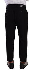 Men's Cotton Stretch Trousers Black Elastane