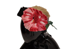 Women's Black Silk White Hair Parrucchiera Diadem Headband Elastane Accessory