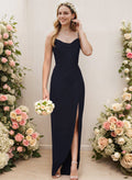 Cowl Neck Elastic Satin Bridesmaid Dresses With Sheath/Column