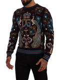 Men's Bordeaux Cashmere Dg Crown Embroidered Sweater Clothing