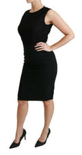 Women's Black Lace Gown Bodycon Sheath Dress Cotton