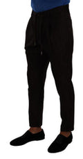 Men's Virgin Wool Skinny Trousers Black