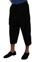 Men's Black Cotton Torero Sweatpants Shorts Pants Nylon