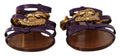 Women's Purple Leather Devotion Flats Sandals Shoes