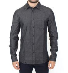 Men's Denim Jeans Cotton Casual Gray Stretch Shirt