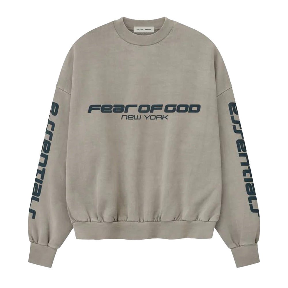 Fear Of God Essentials "New York" Cropped Crewneck Sweater - Smoke Grey
