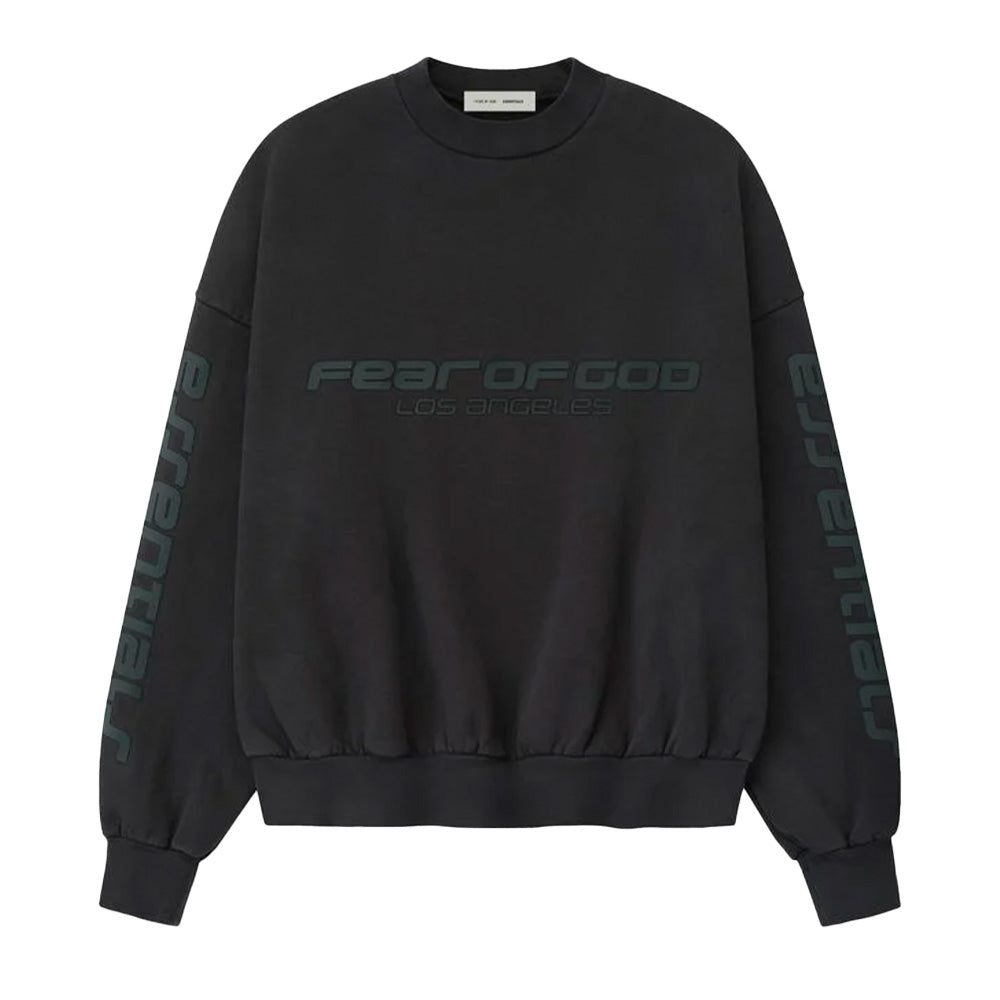 Fear Of God Essentials "Los Angeles" Cropped Crewneck Sweater - Vintage Black